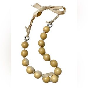 Lanvin Wood and Crystal Necklace